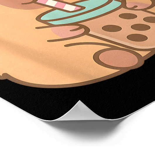 Schattigee Capybara Kawaii Anime Drink Bubble Tea  Poster (Hoek)