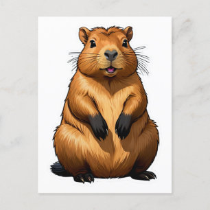 Schattigee Capybara knaagdier illustratie Briefkaart
