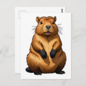 Schattigee Capybara knaagdier illustratie Briefkaart (Voorkant / Achterkant)