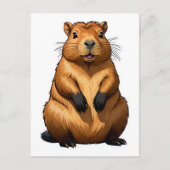 Schattigee Capybara knaagdier illustratie Briefkaart (Voorkant)