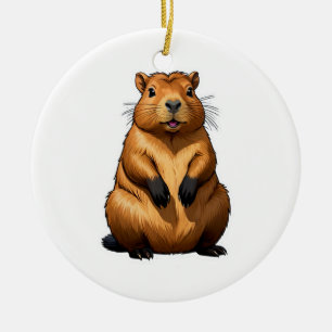Schattigee Capybara knaagdier illustratie Keramisch Ornament