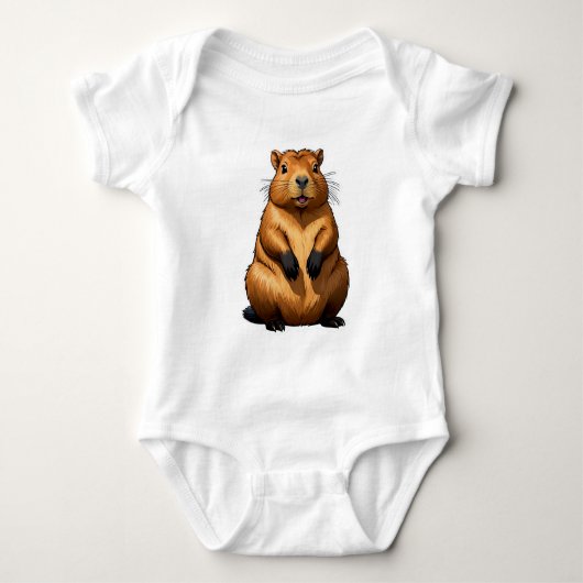 Schattigee Capybara knaagdier illustratie Romper (Voorkant)