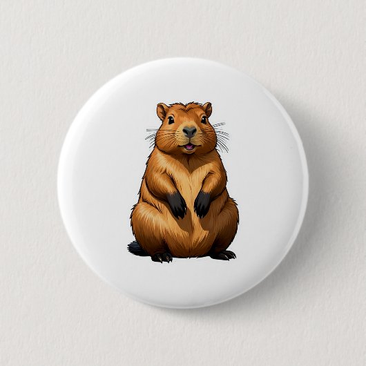 Schattigee Capybara knaagdier illustratie Ronde Button 5,7 Cm (Voorkant)