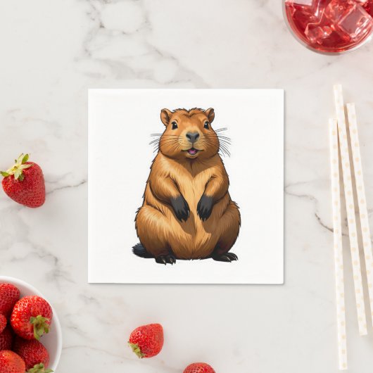 Schattigee Capybara knaagdier illustratie Servet (Insitu)