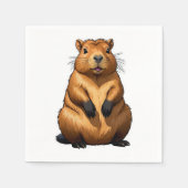 Schattigee Capybara knaagdier illustratie Servet (Voorkant)