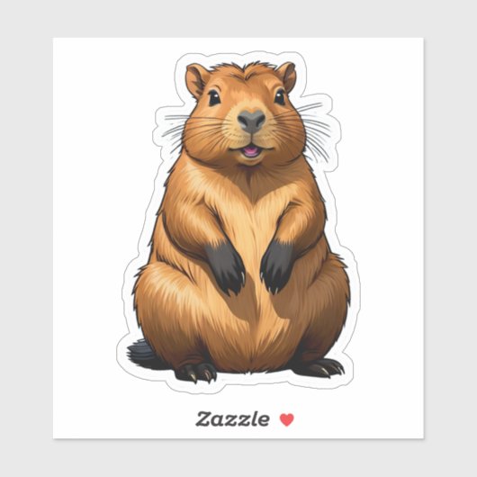 Schattigee Capybara knaagdier illustratie Sticker (Vel)
