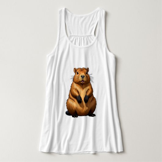 Schattigee Capybara knaagdier illustratie Tanktop (Design voorkant)