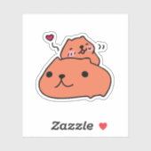 Schattigee Capybara Liefde Sticker (Vel)