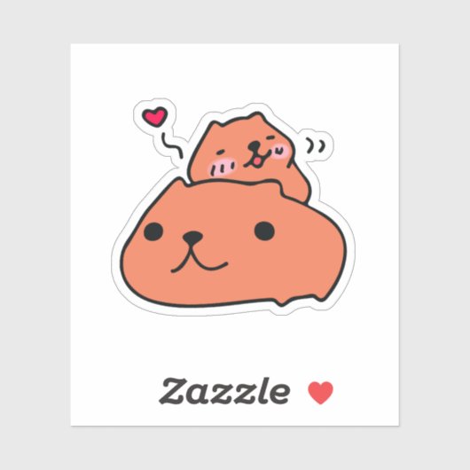 Schattigee Capybara Liefde Sticker (Vel)