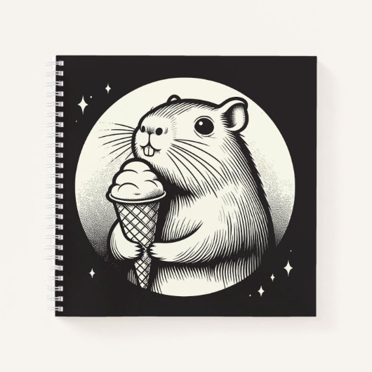 Schattigee Capybara met Ice Cream Code Kawaii Notitieboek (Voorkant)