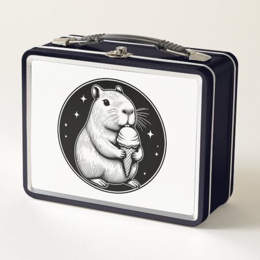 Schattigee Capybara met Ice Cream Cone Kawaii (Voorkant)