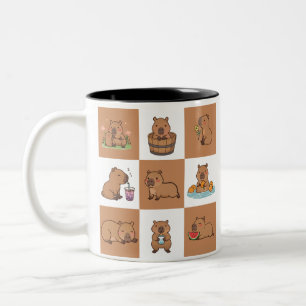 Schattigee Capybara-Mok   Schattige Koffie & Thee  Tweekleurige Koffiemok