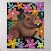 Schattigee Capybara Print. Poster (Voorkant)