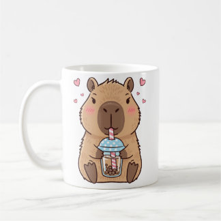 Schattigee Capybara Sipping Boba Tea Chill Vibes A Koffiemok