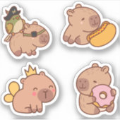 Schattigee Capybara Sticker Pack - Schattig en leu (Voorkant)