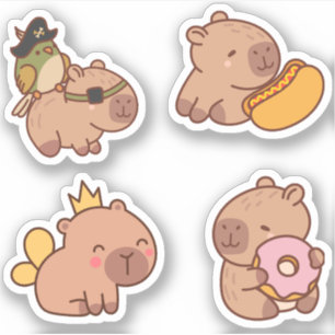 Schattigee Capybara Sticker Pack - Schattig en leu