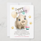 Schattigee Capybara verjaardagsuitnodiging Kaart (Voorkant)