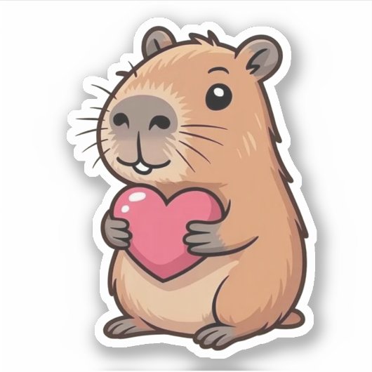 Schattigee Capybara Vinyl Stickers (Voorkant)