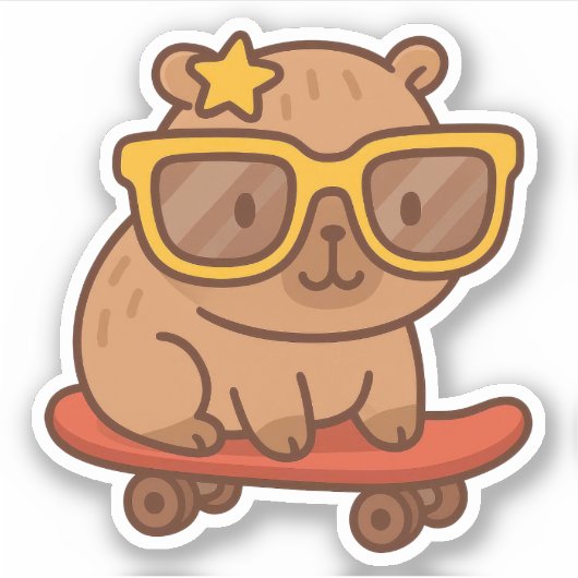 Schattigee Capybara Vinyl Stickers (Voorkant)