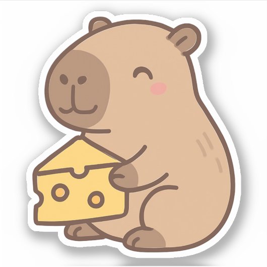 Schattigee Capybara Vinyl Stickers (Voorkant)