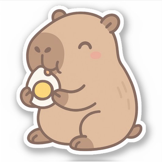 Schattigee Capybara Vinyl Stickers (Voorkant)