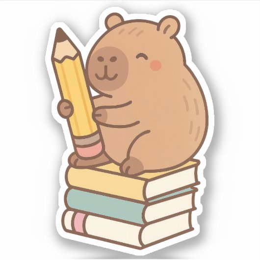 Schattigee Capybara Vinyl Stickers (Voorkant)