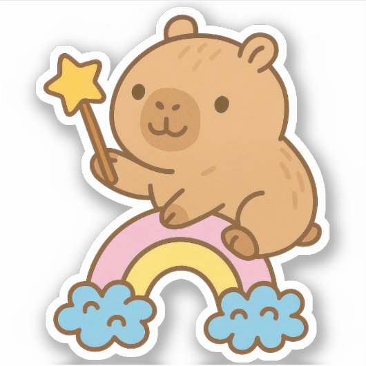 Schattigee Capybara Vinyl Stickers (Voorkant)