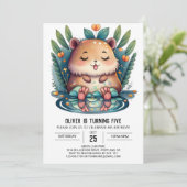 Schattigee Capybara Wonderland Verjaardagsuitnodig Kaart (Staand voorkant)