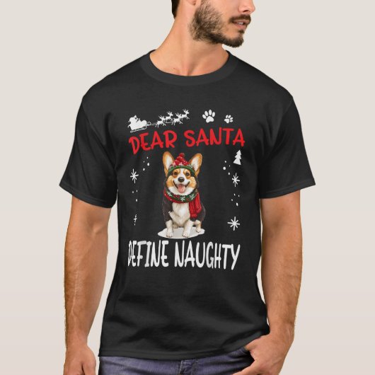 Schattigee Cardigan Welsh Corgi Dog Christmas Dear T-shirt (Voorkant)