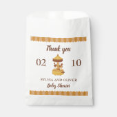 Schattigee carrousel genderneutraal baby shower bedankzakje (Voorkant)