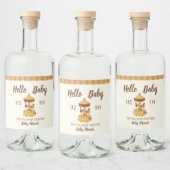 Schattigee carrousel genderneutraal baby shower likeurfles etiket (Flessen)
