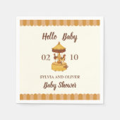 Schattigee carrousel genderneutraal baby shower servet (Voorkant)