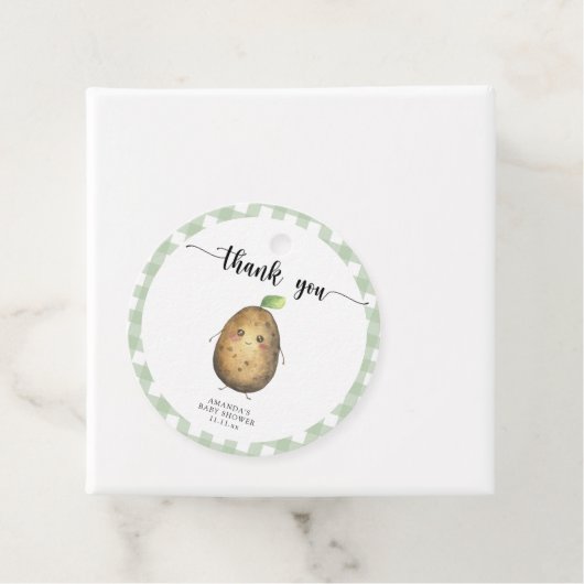 Schattigee cartoon aardappel baby shower Dank u Bedankjes Labels (In situ)