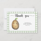 Schattigee cartoon aardappel baby shower Dank u Bedankkaart (Voorkant)