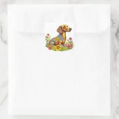 Schattigee Cartoon AI Dachshund Dog Vierkante Sticker (Tas)