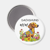 Schattigee Cartoon AI Dachshund Moeder Magneet (Voorkant / Achterkant)