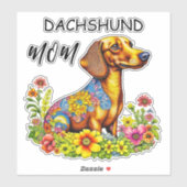 Schattigee Cartoon AI Dachshund Moeder Sticker (Vel)