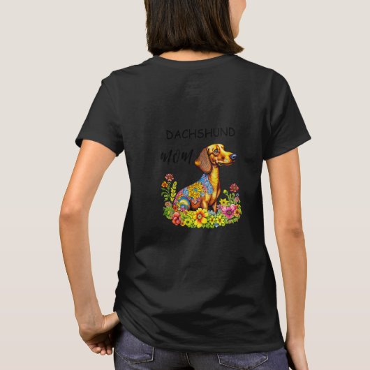 Schattigee Cartoon AI Dachshund Moeder T-shirt