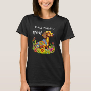 Schattigee Cartoon AI Dachshund Moeder T-shirt