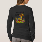 Schattigee Cartoon AI Dachshund Moeder T-shirt (Achterkant)