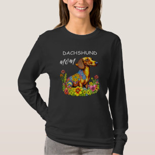 Schattigee Cartoon AI Dachshund Moeder T-shirt