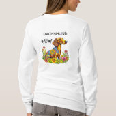 Schattigee Cartoon AI Dachshund Moeder T-shirt (Achterkant)