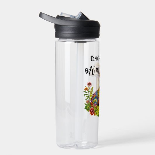 Schattigee Cartoon AI Dachshund Moeder Waterfles (Rechts)