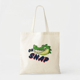 Schattigee Cartoon Alligator Snappy Oh Snap Funny  Tote Bag