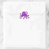 Schattigee Cartoon Aquatische Paarse Octopus Oceaa Ronde Sticker (Tas)