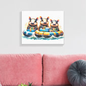 Schattigee Cartoon armadillos having plezier buize Canvas Afdruk (Insitu (Woonkamer))