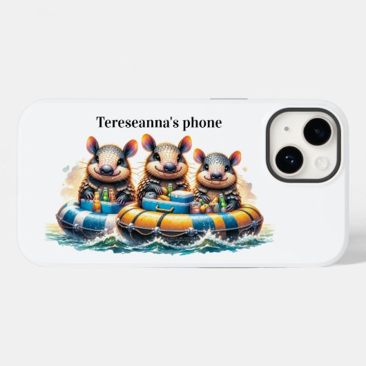 Schattigee Cartoon armadillos having plezier buize Case-Mate iPhone Case (Achterkant (horizontaal))