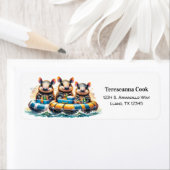 Schattigee Cartoon armadillos having plezier buize Etiket (Insitu)