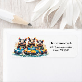 Schattigee Cartoon armadillos having plezier buize Etiket