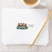 Schattigee Cartoon armadillos having plezier buize Etiket (Insitu)